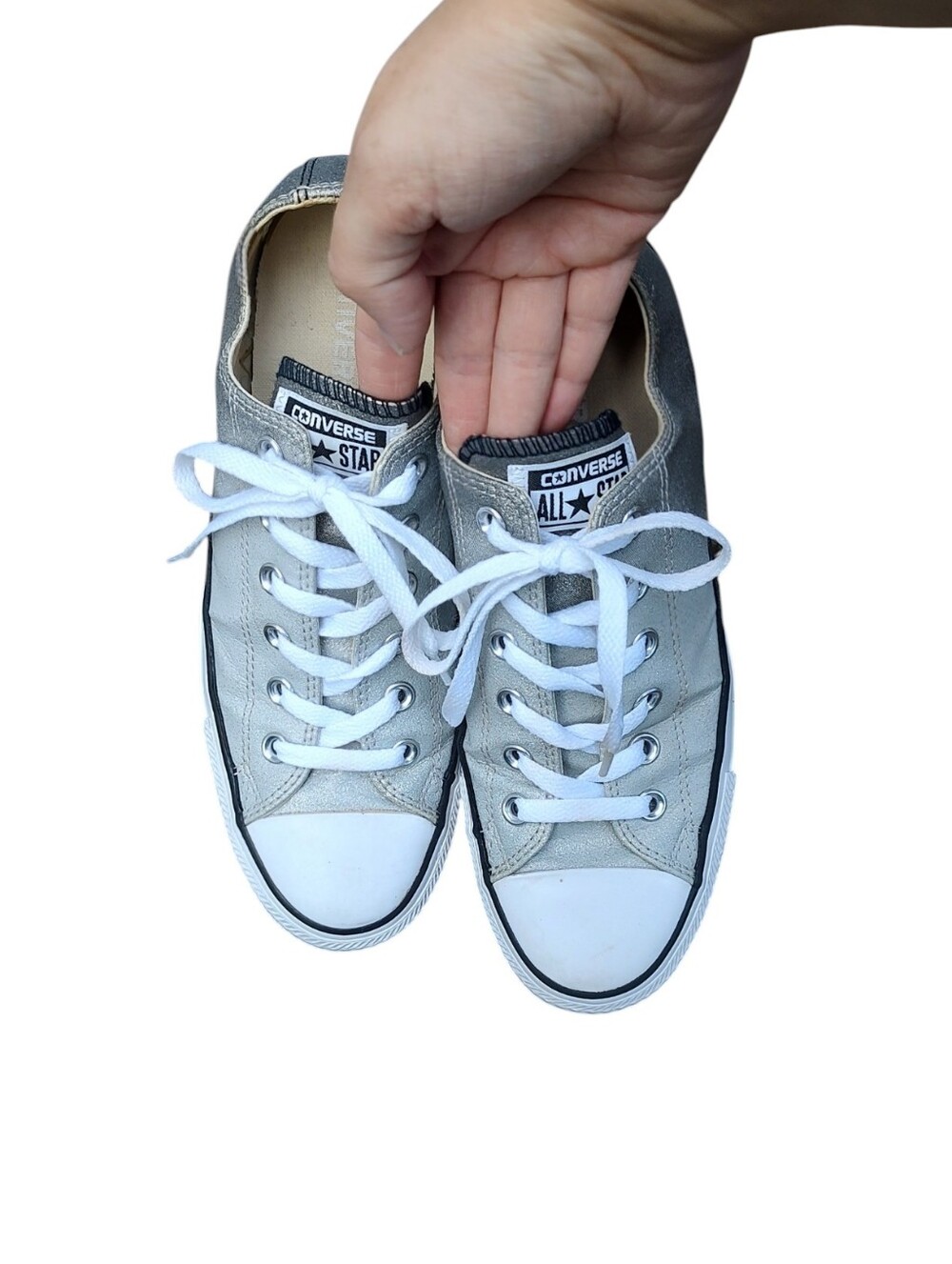 Converse Low-Top Sneakers in Silver - Picture 4 of 6